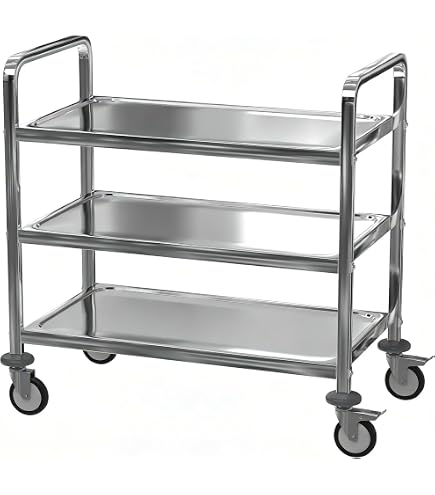 Amazon.co.jp: 医療用ワゴン 60×86×40cm ステンレス トロリー