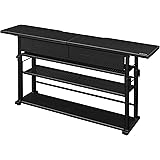Bauhutte( バウヒュッテ ) エクステンションデスク 昇降式 モニター台 ディスプレイ スタンド ( 幅 120 × 奥行 25 cm 高さ 59~80 cm ) ブラック BHC-1200H-BK