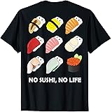 寿司 なしの人生なし たまご サーモン まぐろ ホタテ いくら Tシャツ