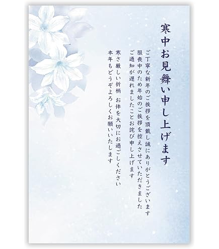 Amazon | [ハガキ製作所] 喪中はがき 20枚 年賀状じまい 私製ハガキ