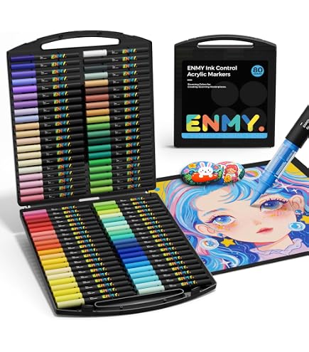 Amazon | ENMY ブラックボックス 80色セット 直液式 アクリルマーカー