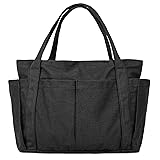 [imeetu] トートバッグ マザーズバッグ キャンバス トート レディース メンズ 肩掛けバッグ グローサリー 通学 帆布 大容量 多機能 無地 （Lサイズ チャコールグレー）