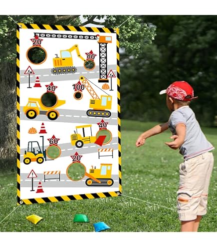 What Is Your Construction Name Game, Construction Birthday Game For Kids And Adult Parties (1 Sign And 30 Name Tag Stickers), Activity Game For Office Or Class