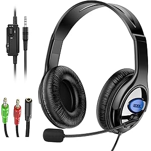 ヘッドセット 在宅勤務 ps4 ヘッドホン 高音質 軽量 イズキャンセリング マイク付き 有線 3.5mm 会議通話 ボイスチャット スイッチ FPS ゲーム用 PC用ヘッドセット 40MMドライバー 密閉型 騒音抑制 男女兼用 ヘッドホン Nintendo Switch/PS4 Pro/Xbox One/PC等対応 (ブラック)