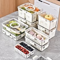保存容器・ケース user_7be70f30 Amazon｜Frisence 食品用冷蔵庫保存容器 野菜水切り器 小型