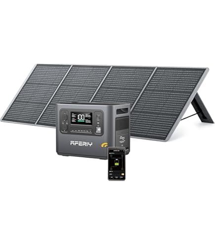Amazon.co.jp: AFERIY 2400 ポータブル電源 200W セット 太陽光発電 長