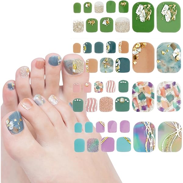 Amazon | NAILDOKI 6種類 損傷のない 足の爪 ネイルシール