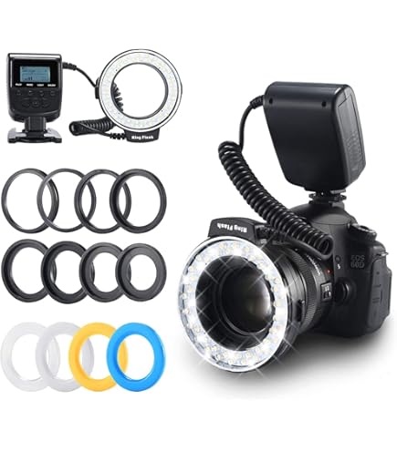 Canon Camera Meike ITTL TTL LED Macro Ring Flash Light For Nikon
