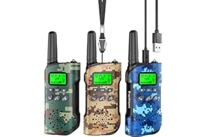 Inspireyes Walkie Talkies for Kids Rechargeable, 48 Hours Working Time Long Range, Outdoor Camping Games Toy Birthday Xmas Boys Age 8-12 3-5 Girls, 3 Pack Camouflage