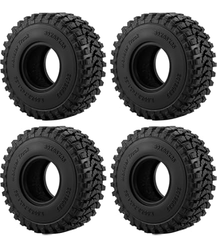 Amazon | INJORA 4個1.55インチソフトラバーホイールタイヤ1.55インチ