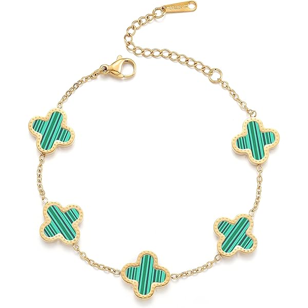 Amazon | JIAWEIIY 四つ葉のクローバーブレスレット - 見つける