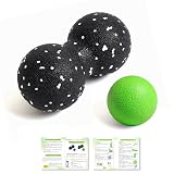 YOAYAO マッサージボール 2個 ストレッチボール【柔道整復師が推薦】筋膜リリース ボール 筋膜ボール 肩 背中 腰 足裏ツボ押し トリガーポイント 疲れ解消・リラックスグッズ (ブラック×グリーン)