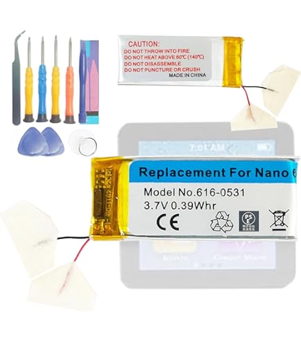 Amazon | For iPod Nano 6 616-0531 修理交換用電池370mAh 3.7V For