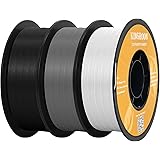 Kingroon PLA フィラメント直径 1.75mm (3KG/6.6 ロイド)、高寸法精度 +/- 0.03mm、高密度生分解性プラスチック環境に優しい印刷材料、FDM に最適、初心者プリンター、黒 + 白 + グレー PLA