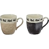 エールネット(Ale-net) マグカップ ペア 黒ネコ ペアマグ 直径8.3cmx高さ9cm 350ml 美濃焼