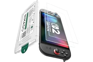 NIMASO アンチグレア Nintendo Switch 2/スイッチ2用 保護フィルム サラサラ 反射防止 液晶 ガラスフィルム 強化ガラス 9Ｈ硬度 指紋防止 高感度タッチ 耐衝撃 簡単貼り付け ガイド枠付き2枚入り DGP25K1995