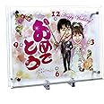 結婚祝いのプレゼントに 似顔絵時計 大サイズ N-25 結婚 祝い 絵 プレゼント サプライズ 時計 メッセージ 友達 新郎 新婦 夫婦 おしゃれ 言葉 贈り物 似顔絵通販 ギフト 置き時計