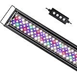 Hygger 水槽ライト アクアリウムライト LED 熱帯魚ライト 水槽用 7色LED 215LED 42W 昼光と月光モード 明るさ調整 タイマー付き 観賞魚飼育 水草育成 スライド式 120-135cm水槽対応 省エネ 長寿命