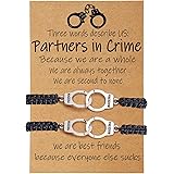 Best Friend Birthday Gifts for Women Girl Friendship Bracelets for 2/3/4 Partner in Crime Handcuff BFF Bracelets Gifts