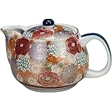 九谷焼 陶器 急須ポット 花詰(茶こし付き)