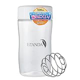 ELANDA プロテインシェイカー 500ml 【ボール付き】BPAフリー 漏れにくい 白 ホワイト