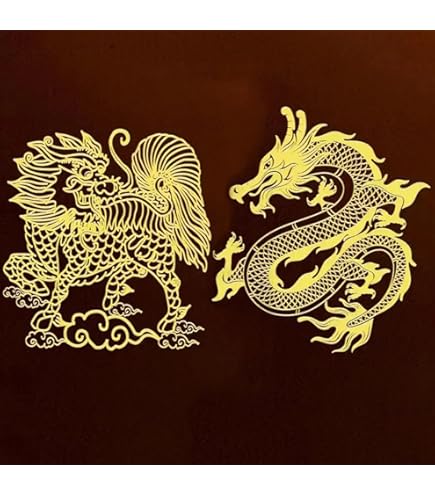Amazon.co.jp: 金蒔絵シール 辰年 龍 鳳凰 2個セット 守護仏 祈る