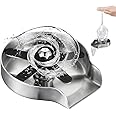 glass linser, cup rinser for sink, kitchen sink glass linser, 360 degree rotating jet glass rinser, faucet glass rinser, kitchen sink faucet bottle washer, stainless steel rustproof, brushed nickel