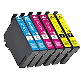 IC65 互換 インクカートリッジ 65 IC-65 IC65 (2C/2M/2Y) 3色6本セット 増量タイプ 残量表示機能 2年保証「対応機種 PX-1200 / PX-1600F / PX-1700F / PX-673F 等」
