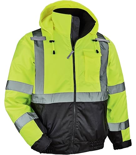 Ergodyne 25524 GloWear 8928 Lime Class E Hi-Vis Insulated Coveralls - Large