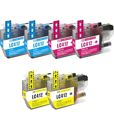 Amazon.co.jp: バウストア Brother LC412C LC412M LC412Y シアン