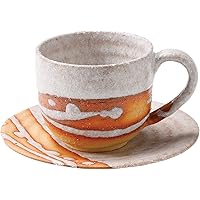 丸伊製陶 カップ_ソーサー 白 180 信楽焼 へちもん カップ&ソーサー ざらめ柄 3-3273
