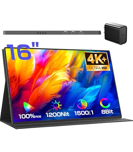 Amazon.co.jp: Upperizon モバイルモニター 16インチ 4K UHD 非光沢IPS 