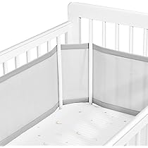 グレー メッシュ ベビーベッド Amazon.co.jp: Sageky ベビーベッド用通気性メッシュバンパー