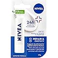 NIVEA Lip Balm Repair and Protect with SPF15+ 4.8g, Protective Lip Moisturiser with 24 moisture care