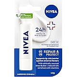 NIVEA Lip Balm Repair and Protect with SPF15+ 4.8g, Protective Lip Moisturiser with 24 moisture care