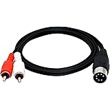 SinLoon MIDI ケーブルDIN 7ピンプラグ-RCAピンプラグ*2オーディオケーブル Bang&Olufsen B&O/Naim/Quadなどステレオスピーカー対応用 (RCA男性ヘッド7ピン男性ヘ1ッド)