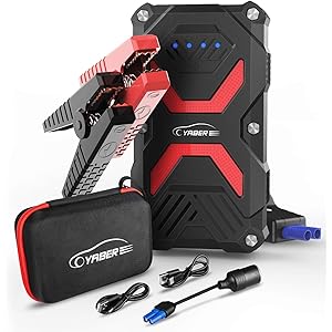 YABER ジャンプスターター 防水エンジンスターター 12V車用 13800mAh大容量 1200Aピーク電流 モバイ…