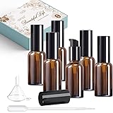 ポンプ瓶 30ml 6個 遮光 ポンプボトル ガラス 乳液ボトル 化粧品ボトル 持ち運び可能 精油 ポンプ 容器トラベルボトル 小分け詰め替えボトル 家庭 出張旅行用品（茶色）