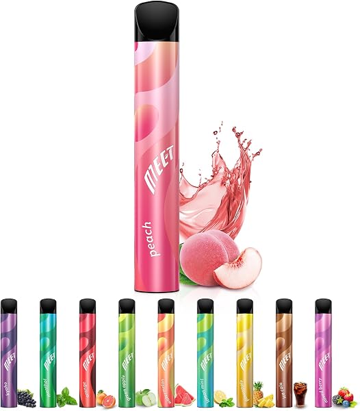 電子タバコ 使い捨て ベイプ ピーチ 持ち運び シーシャ 爆煙 1500回吸引可能 大容量 VAPE 水蒸気タバコ 禁煙 ニコチン無し タール無し MEET - 1