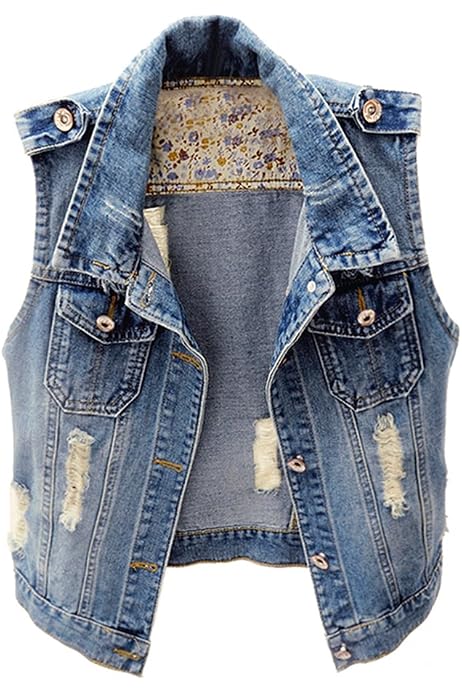 Wudodo Classic Denim Vest for Women 