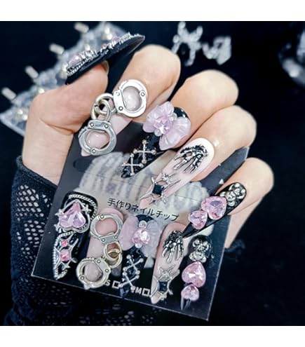 Amazon | TRENTSNOOK 10個入り地雷系手作りネイルチップ繰り返し使える