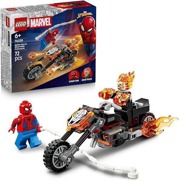 レゴ(LEGO) マーベル スパイダーマンとゴーストライダーの戦い おもちゃ 玩具 誕生日 プレゼント ブロック 知育 男の子 女の子 子供 6歳 7歳 8歳 9歳 マーベル グッズ フィギュア 対戦 ロボット 76335 - 1