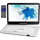 【2024年新登場】 ポータブルDVDプレーヤー BOIFUN CDプレーヤー15.6インチ 超大画面 液晶 狭額縁 17.9型 車載 DVDプレーヤーポータブル 6時間再生 高耐久性 270°回転 前後180°反転 リージョンフリー TV同期 CP