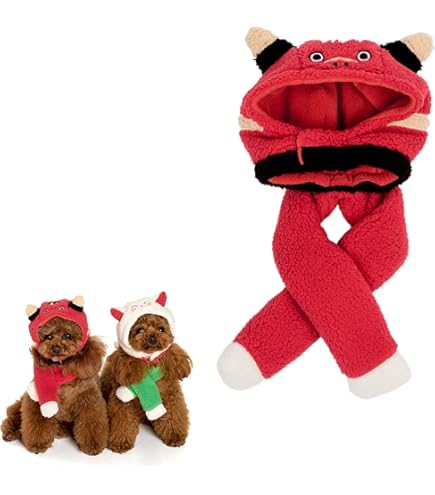 Amazon | 犬猫用コスプレ 節分にピッタリ 赤鬼のかぶりもの（帽子） (M