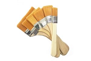 LBTOEM 油絵用筆 ブラシペイント 木製 水彩筆 ペイント刷毛 画材筆 画材具 子供落書き用筆 6本セット (6個，A型)