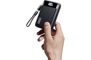 INIU 最小 20000mAh 移动电源，22.5W PD 快速充电便携式充电器，带可拆卸电缆，飞行安全 LED 显示屏外接手机 USB C 电池组适用于小米 iPhone 17 16 三星 S25 iPad 等