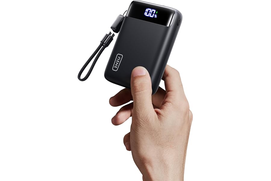 INIU Power Bank, Smallest 20000mAh 22.5W Fast Charging Portable Charger | USB-C Cable, Flight-Safe, Travel Essentials, Flashl