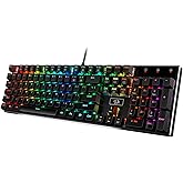 Redragon K556 RGB LED Backlit Wired Mechanical Gaming Keyboard, 104 Keys Hot-Swap Mechanical Keyboard w/Aluminum Base, Upgrad
