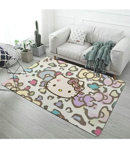 Amazon | ハローキティ 豹柄 ラグ カーペット 洗える ラグマット 滑り