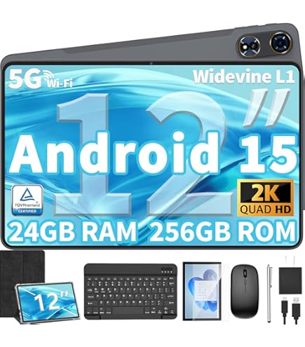 TECLAST Tablet 12 inch Android 14 Tablets, T60 with 256GB Storage